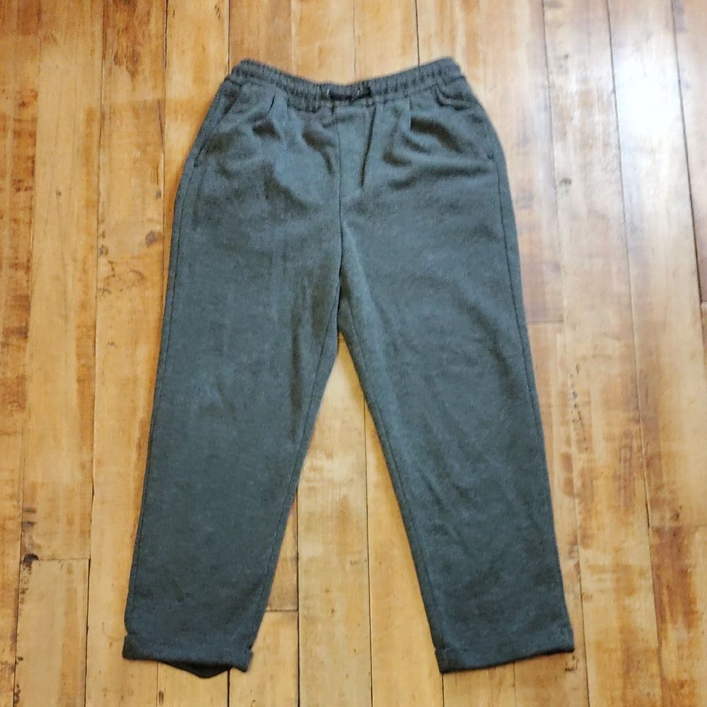 Zara Pants size 10 Dark Gray knit Cotton Pants Neutral Fall Unisex